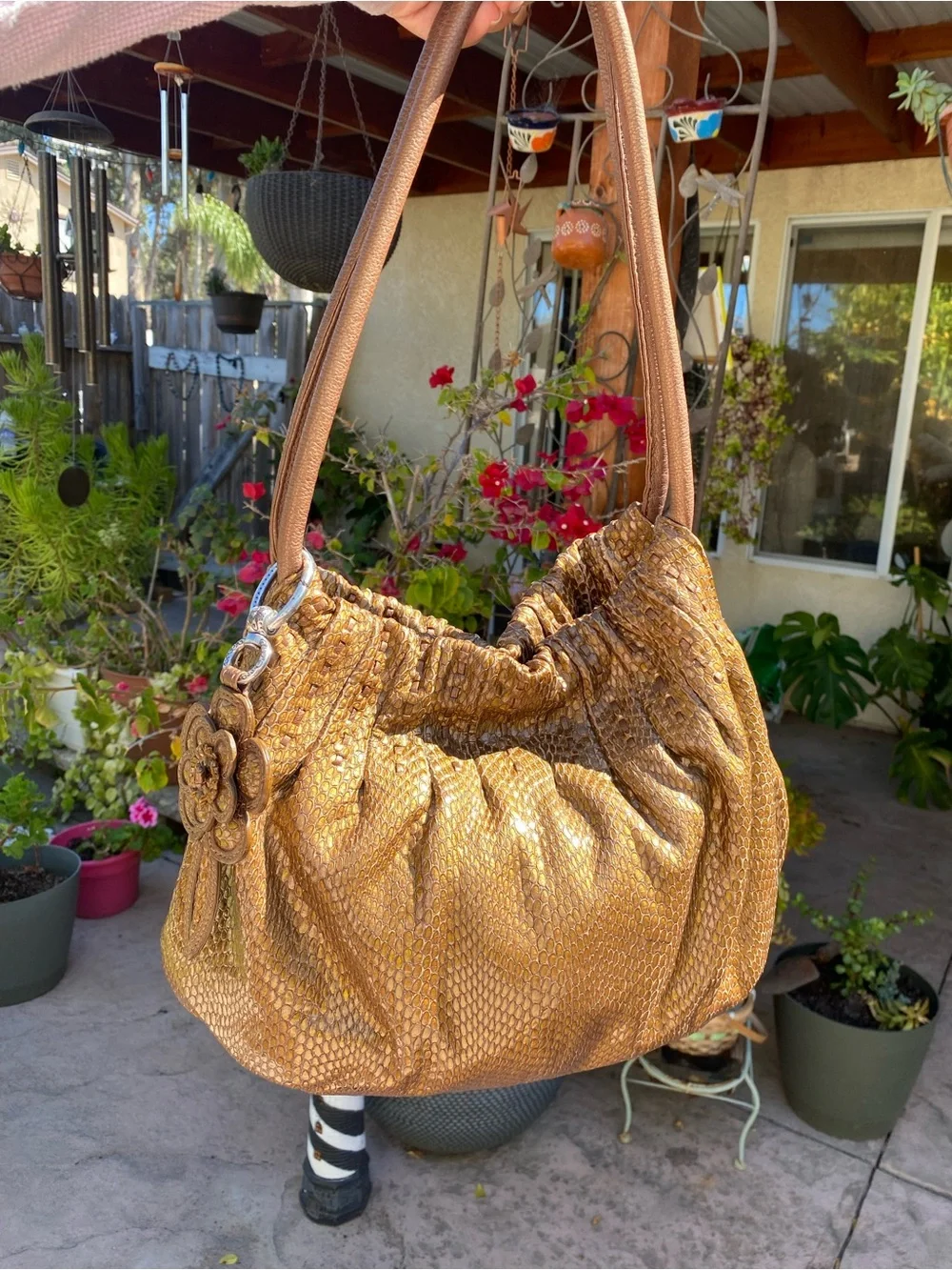 Brighton hobo bag with flower charm